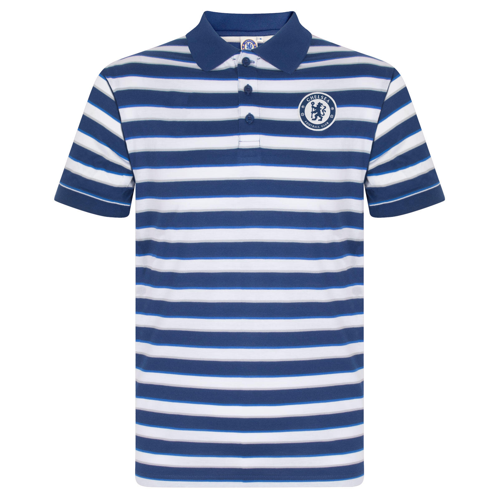 CHELSEA Chelsea FC Mens Polo Shirt Striped OFFICIAL Football Gift