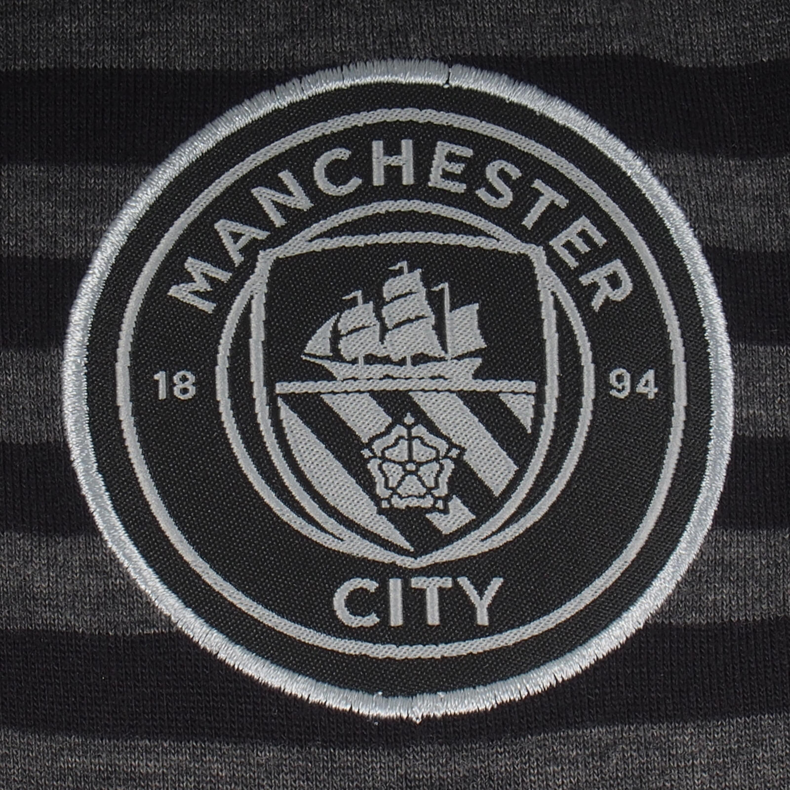 Manchester City Mens Polo Shirt Striped OFFICIAL Football Gift 2/2