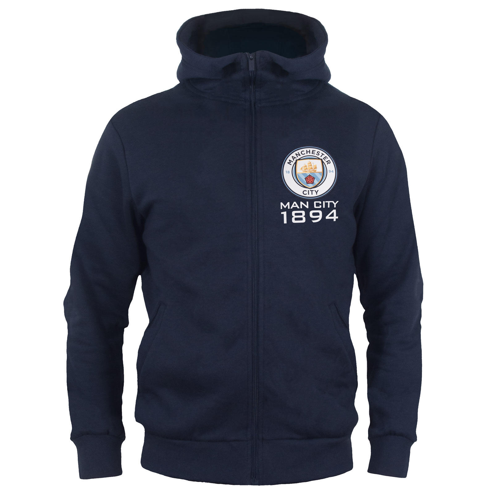 Manchester City Boys Hoody Zip Fleece Kids OFFICIAL Football Gift 1/2