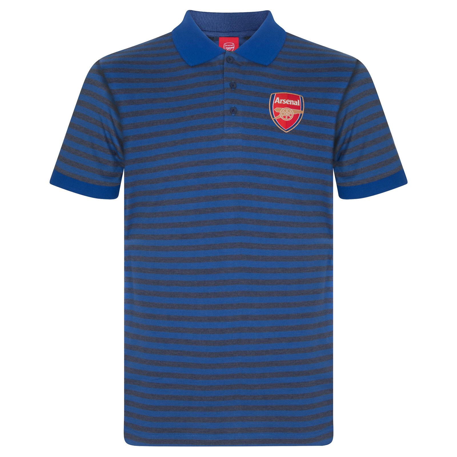 Arsenal FC Mens Polo Shirt Striped Marl Yarn Dye OFFICIAL Football Gift 1/2