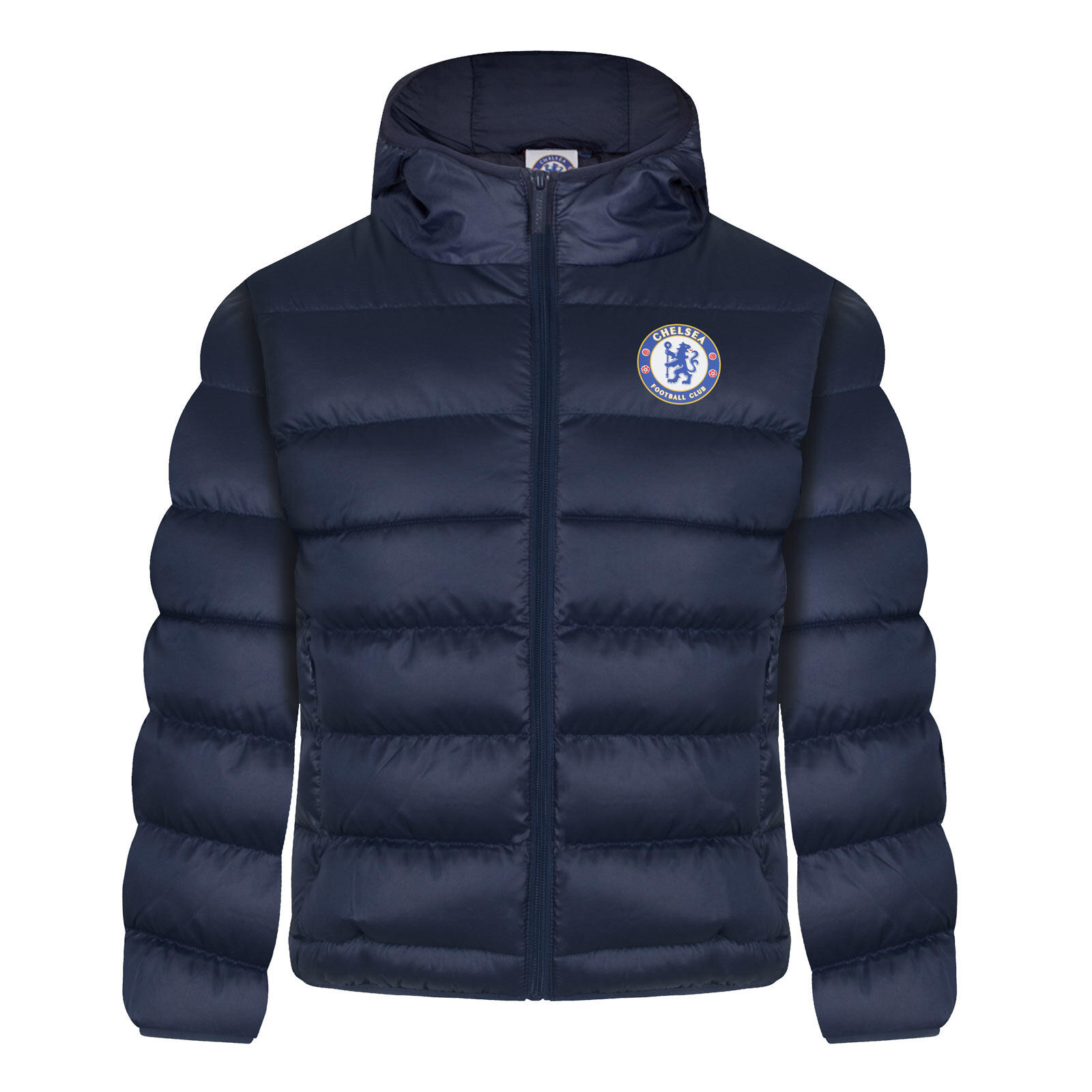 CHELSEA Chelsea FC Boys Jacket Hooded Winter Quilted Kids OFFICIAL Football Gift