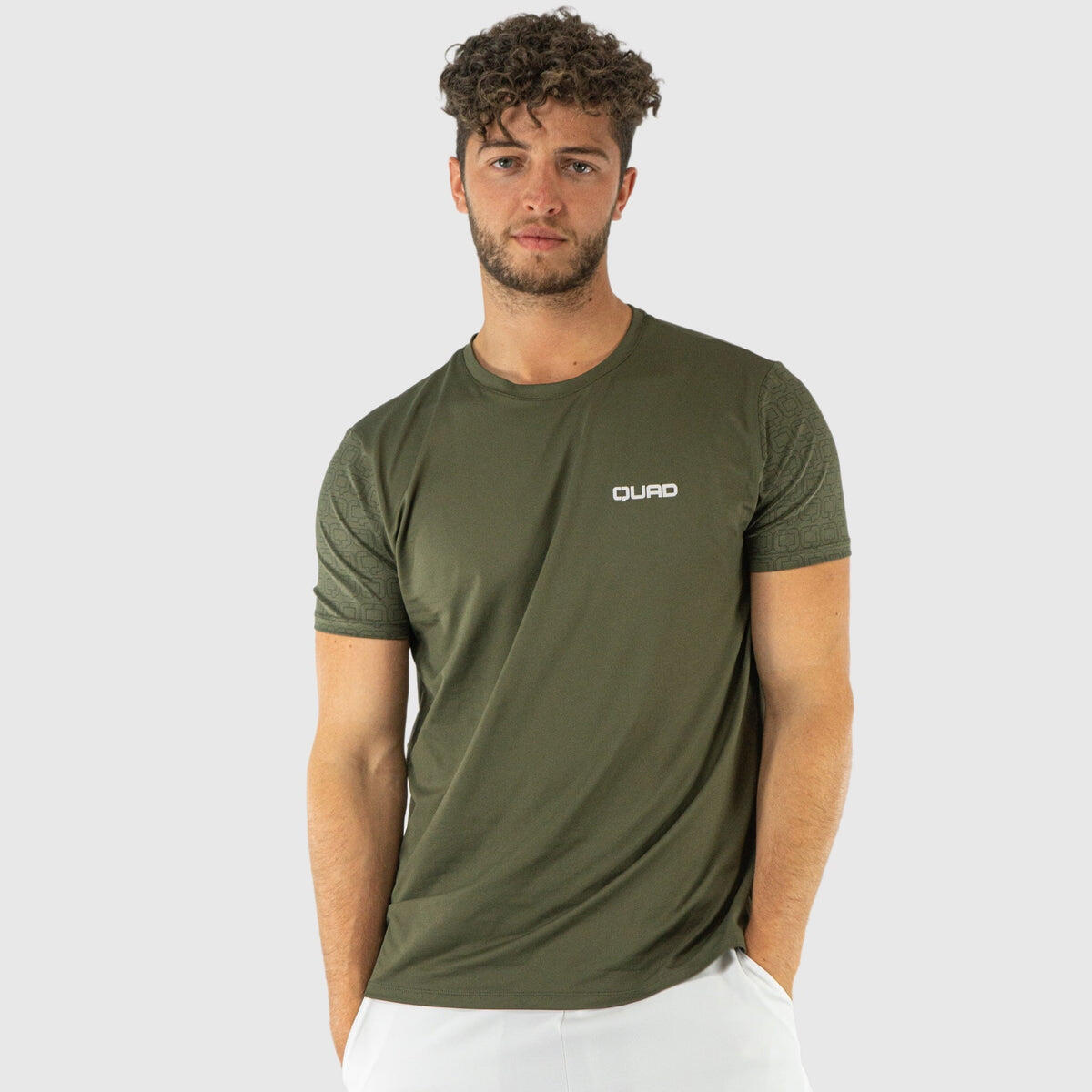 T-SHIRT DE JOGO PADEL QUAD VERDE HOMEM 1/4