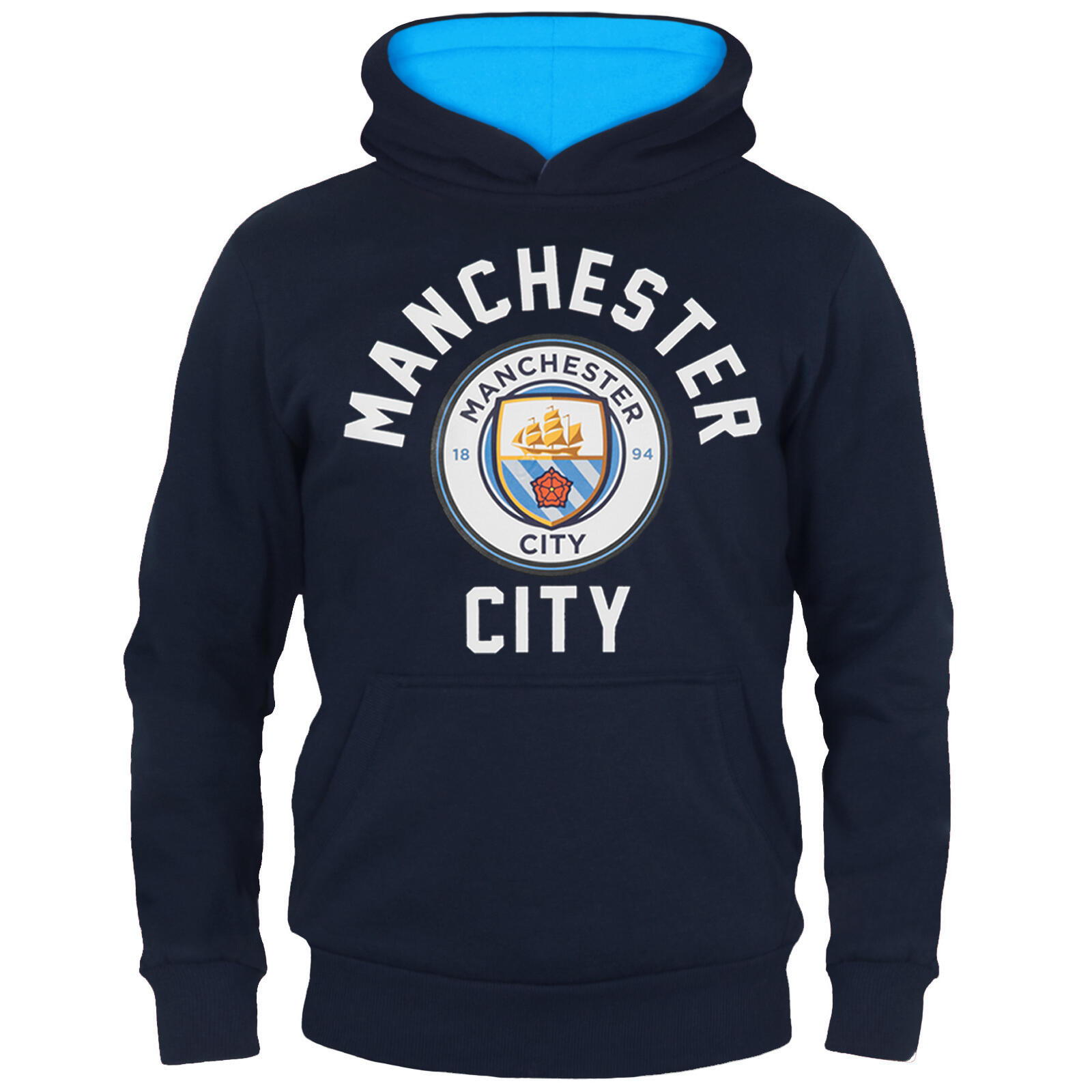 MANCHESTER CITY Manchester City Boys Hoody Fleece Graphic Kids OFFICIAL Football Gift