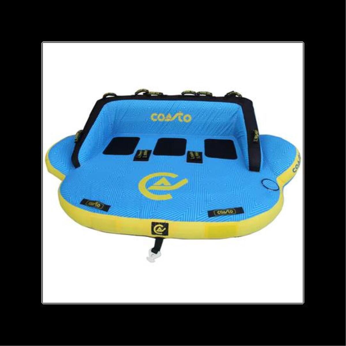 Bouée gonflable tractée BOXER 67x95x28" 3Personnes PVC 28G/0.7mm Bleu Nylon 840D 7/8