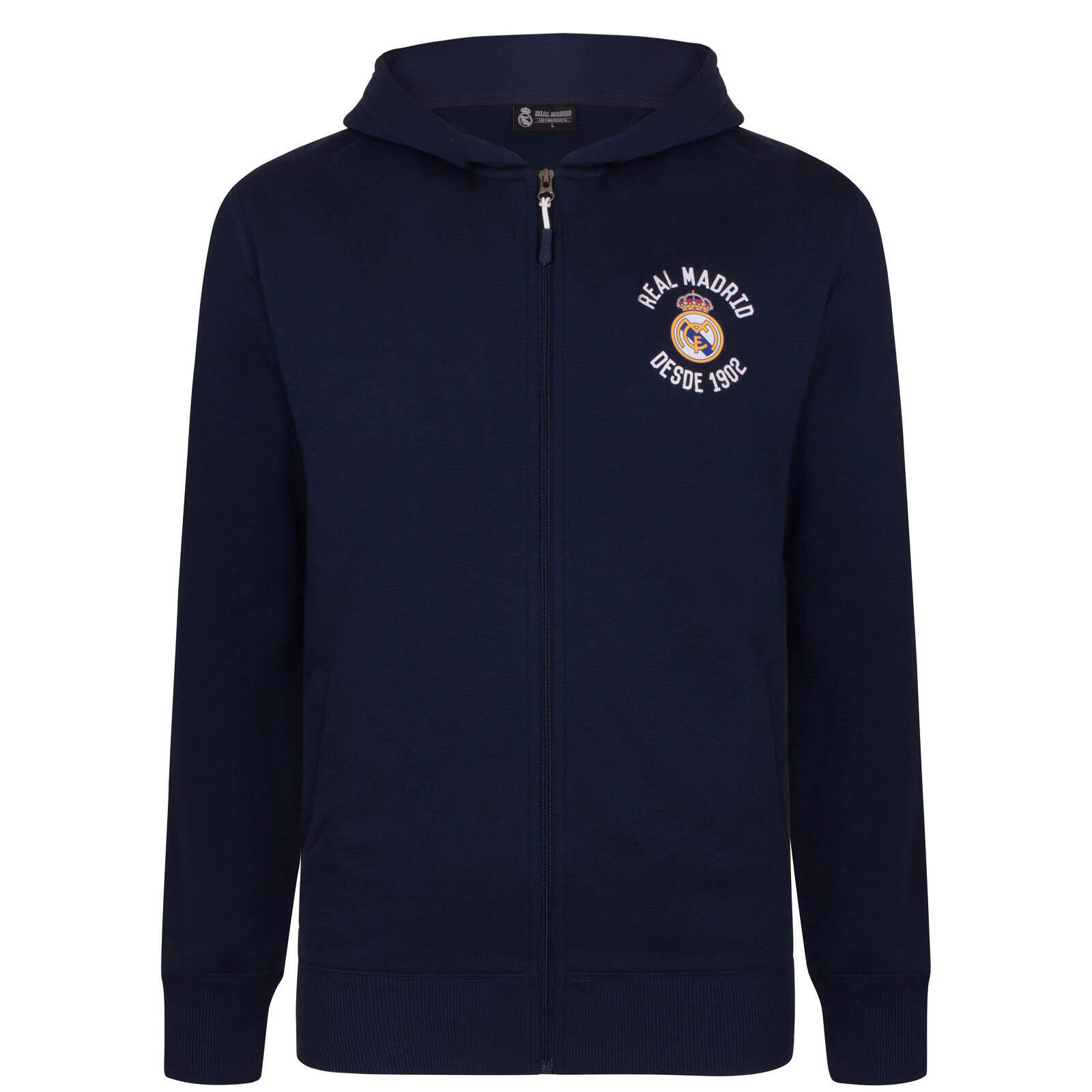 REAL MADRID Real Madrid Mens Hoody Zip Fleece OFFICIAL Football Gift