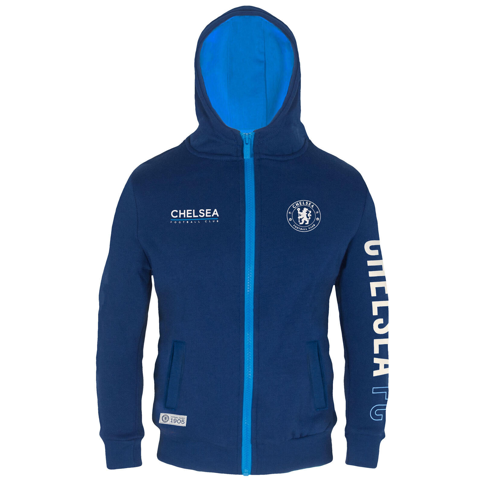 CHELSEA Chelsea FC Boys Hoody Zip Fleece Kids OFFICIAL Football Gift