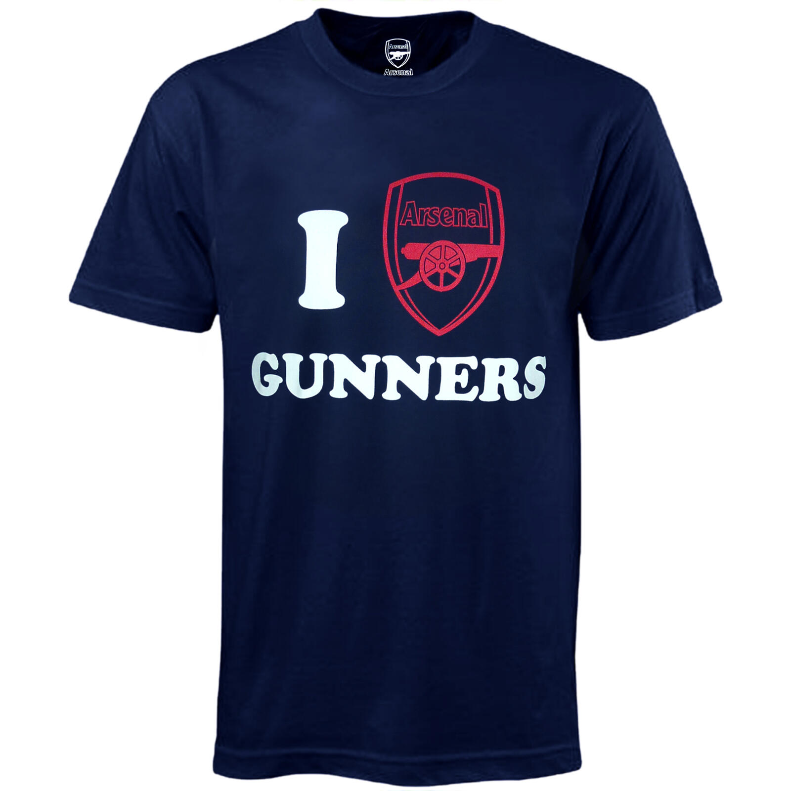 Arsenal FC Official Football Gift 'I Love Gunners' Mens T-Shirt 1/1