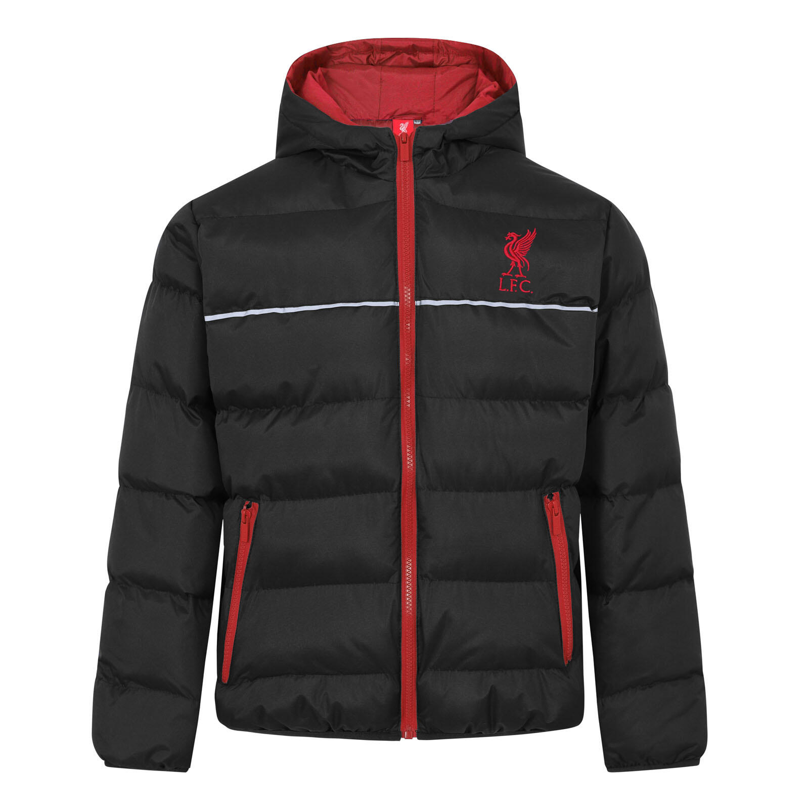 LIVERPOOL FC Liverpool FC Boys Jacket Hooded Winter Quilted Kids OFFICIAL Football Gift