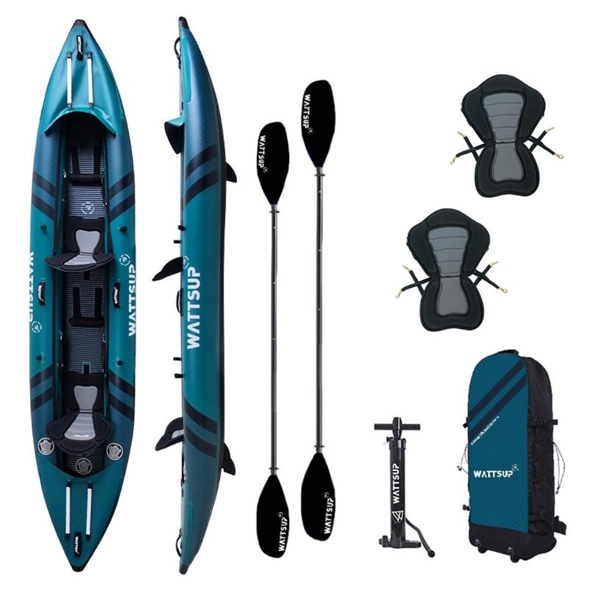 Wattsup - Kayak Gonflable Cod 2p - 410cm/13'4" X 85cm/33' - Dropstitch Max 220 Kg - Kayak - Vert - No Size - Decathlon