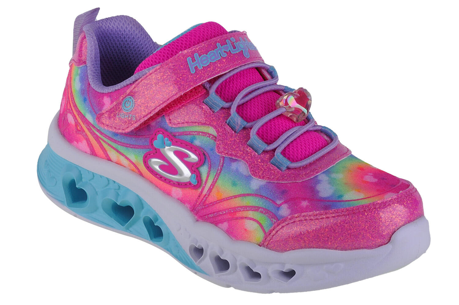 Buty sportowe Sneakersy dziewczęce, Skechers Flutter Heart Lights-Groovy Swirl 1/5