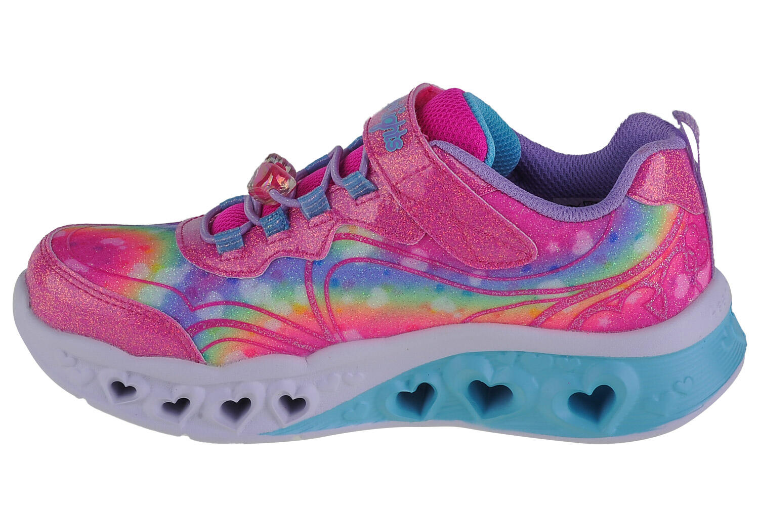 Buty sportowe Sneakersy dziewczęce, Skechers Flutter Heart Lights-Groovy Swirl 2/5