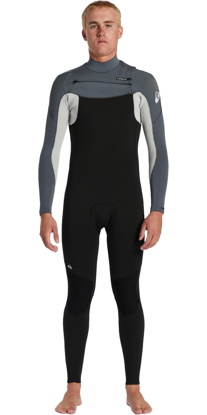 QUIKSILVER 2024 Everyday Sessions 4/3mm GBS Chest Zip Wetsuit - Black / Ash