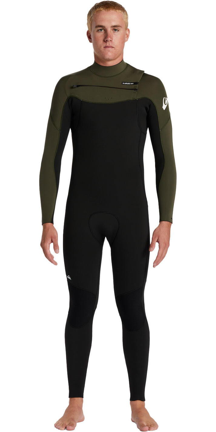 QUIKSILVER Everyday Sessions 4/3mm GBS Chest Zip Wetsuit - Black / Thyme