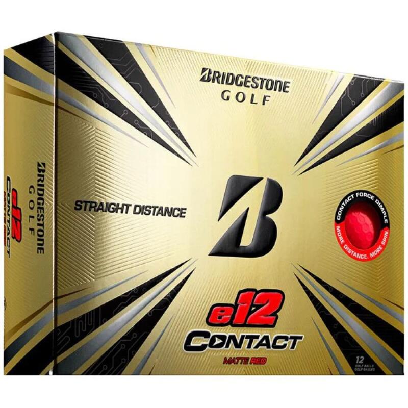 Packung mit 12 Golfbällen Bridgestone E12 Contact rot