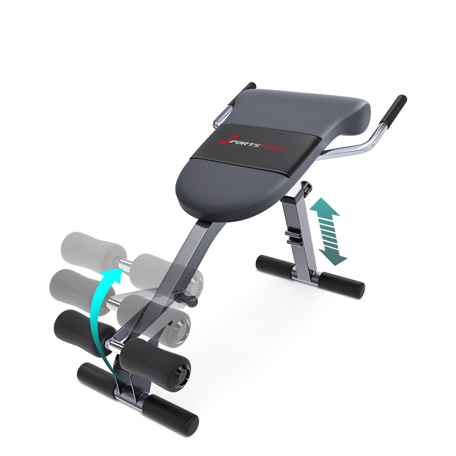 SPORTSTECH Sportstech BRT200 | Rug- en buiktrainer | 3in1 Multifunctioneel