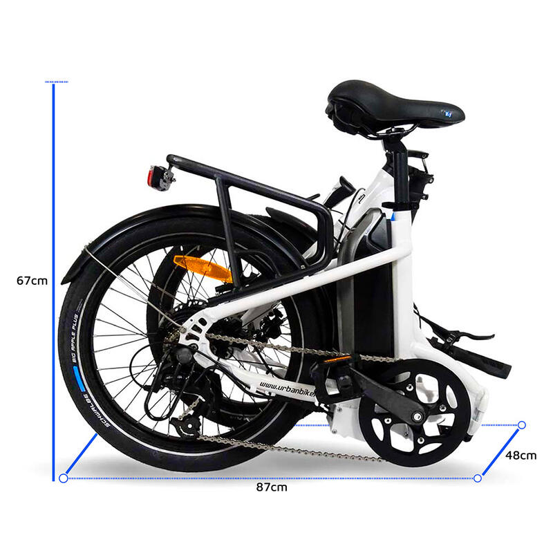 Urbanbiker Mini | Ebike Plegable | Autonomia 100KM | Negra | 20"