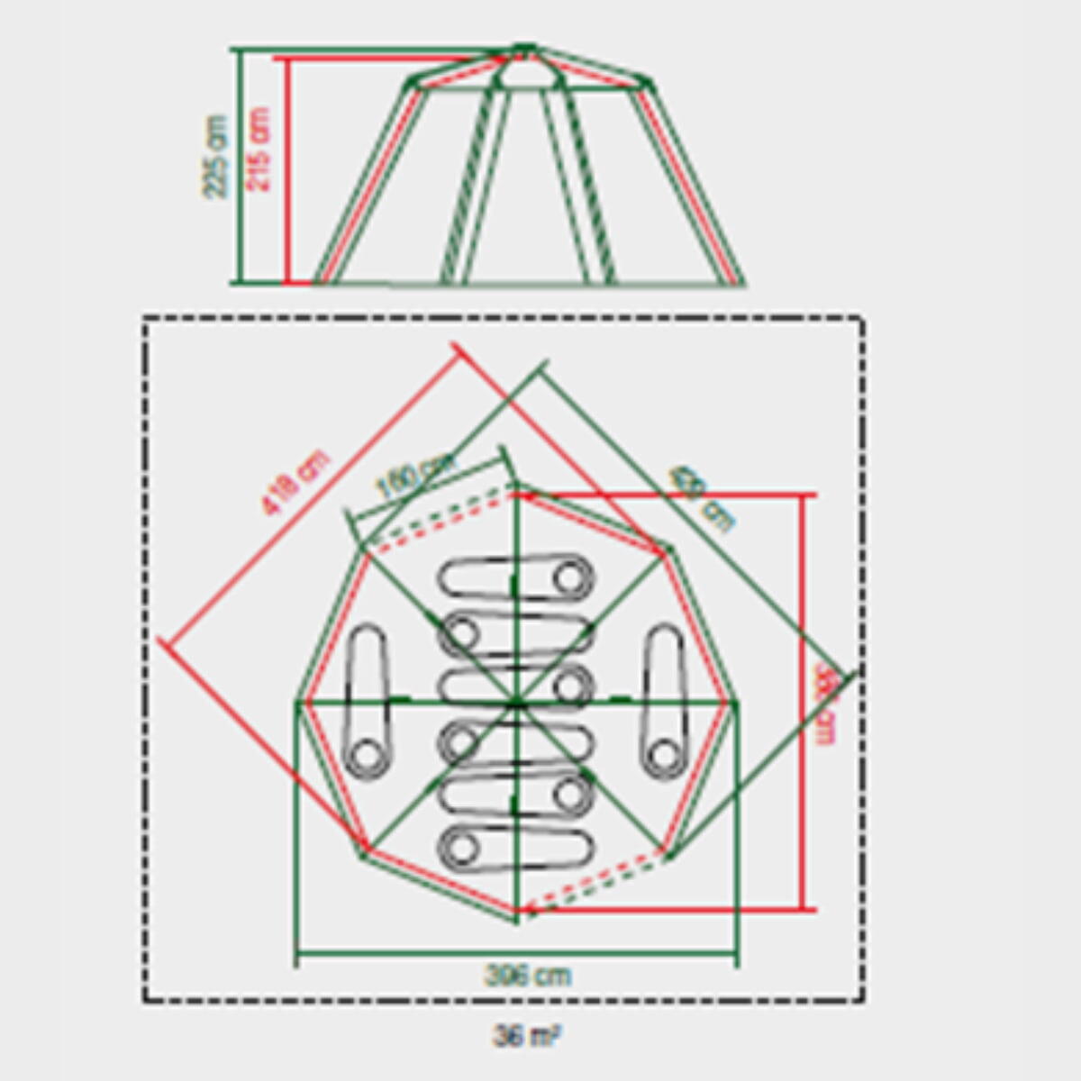 Tente Coleman 8 personnes Octagon Gris 7/7