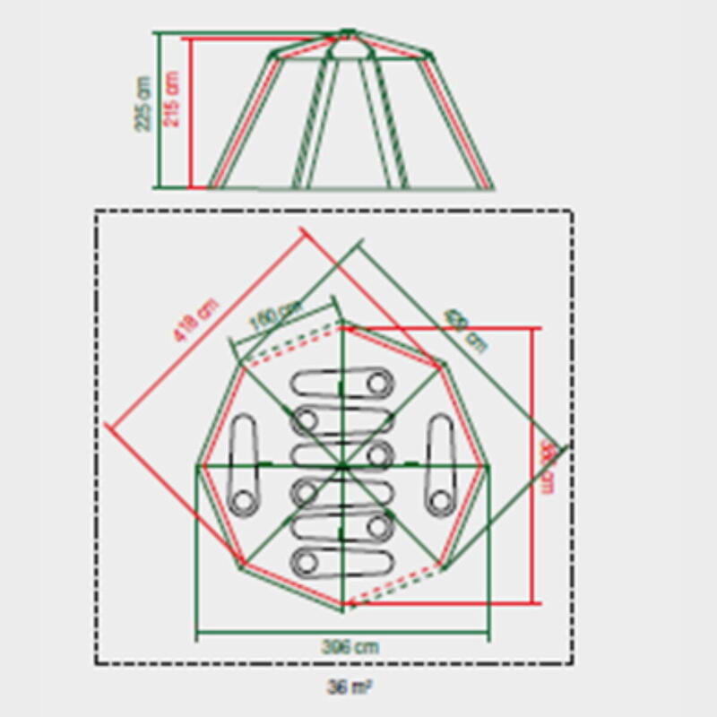 Tente Coleman 8 personnes Octagon Gris