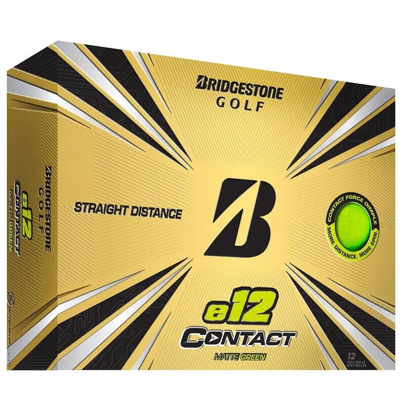 Packung mit 12 Golfbällen Bridgestone E12 Contact grün