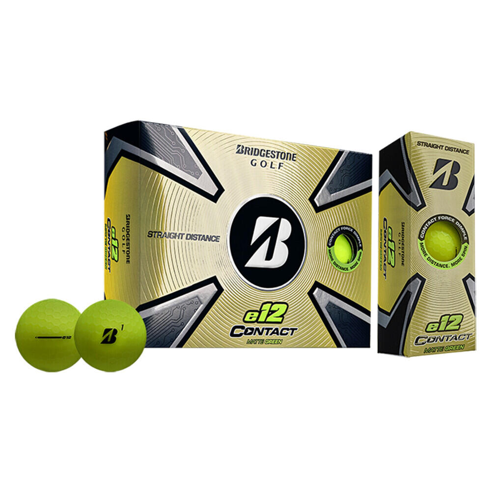 Doos met 12 Bridgestone E12 Contact-golfballen groen 3/3