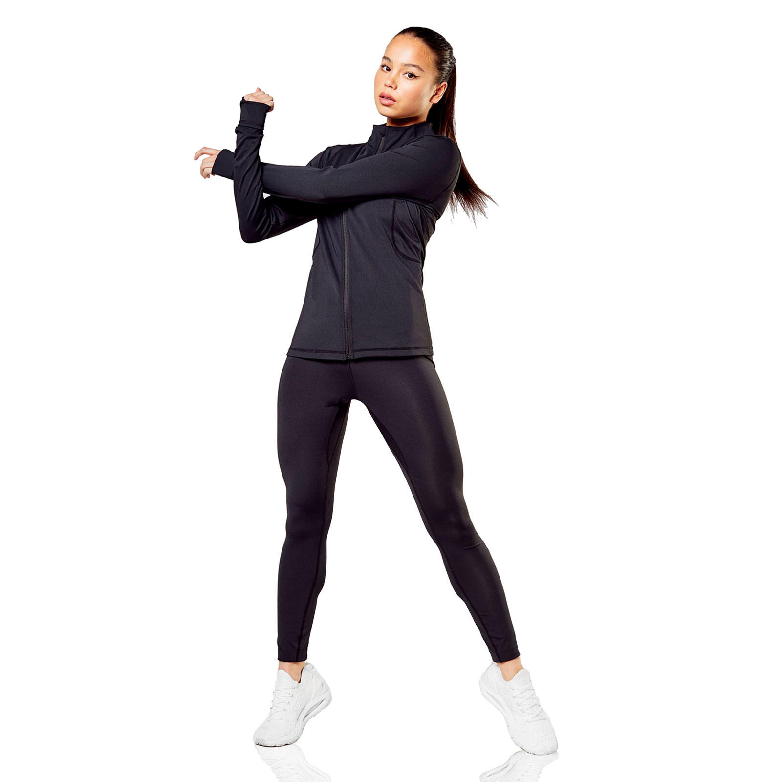 ELLE SPORT Elle Sport Womens Signature Zip Through Top Active Fitness Gymwear