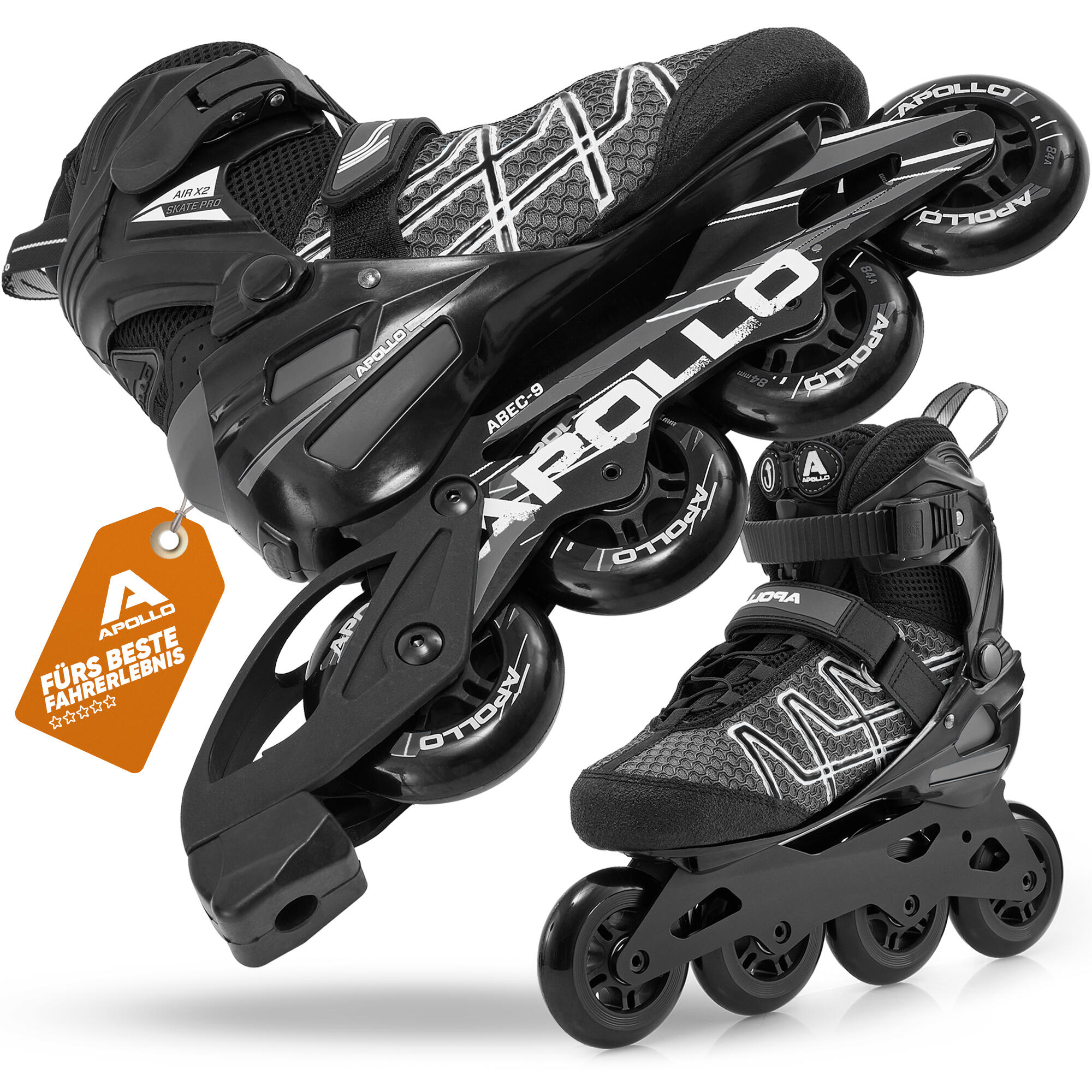 APOLLO Patines en Línea Air Flow X2, Cierre Rápido, ABEC 7, Aluminio, Tallas 37-45