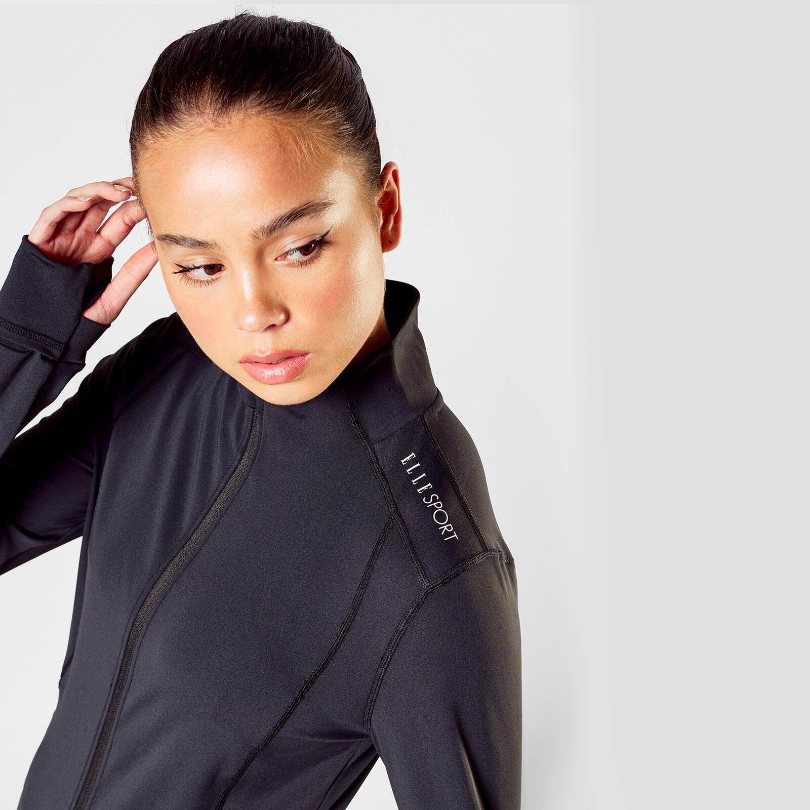 Elle Sport Womens Signature Zip Through Top Active Fitness Gymwear 2/6
