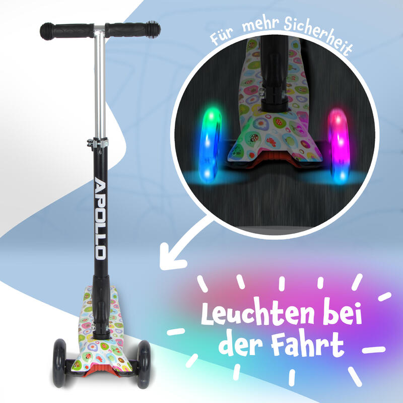 Kinderroller Kids Whiz LED - klapp- und verstellbarer 3-Rad Scooter