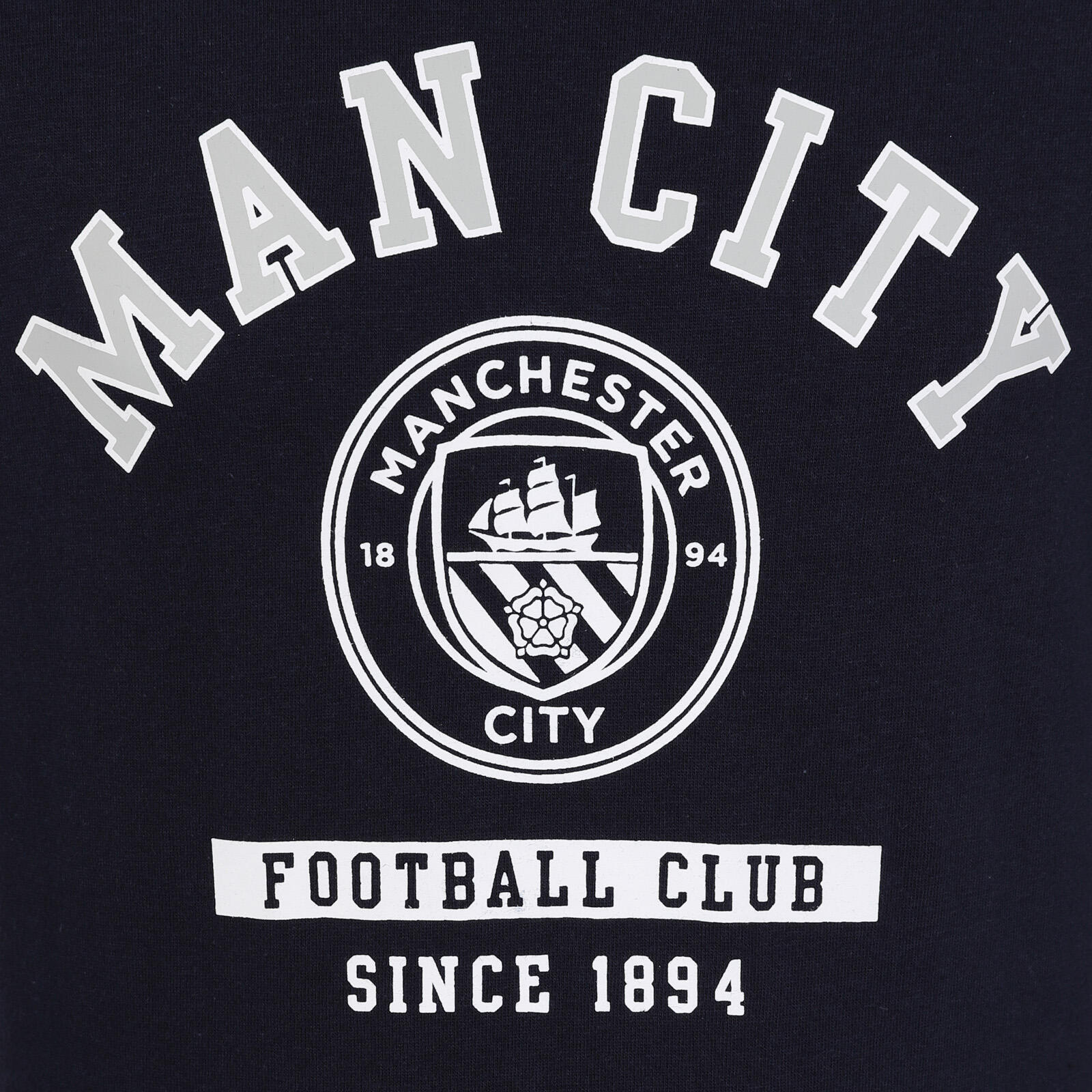 Manchester City Boys T-Shirt Long Sleeve Crest Kids OFFICIAL Football Gift 2/2