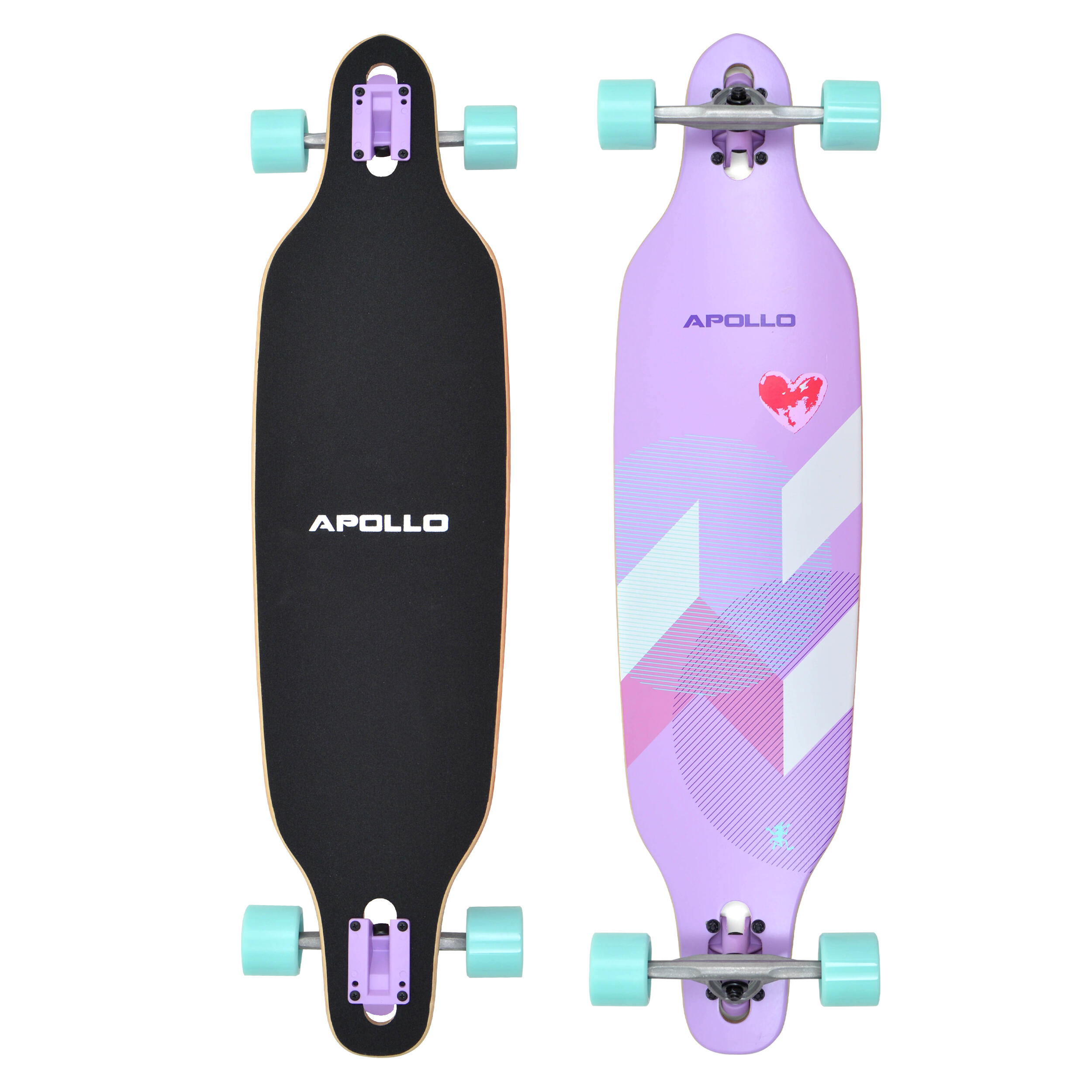 APOLLO Bamboe Longboard 38" incl. T-Tool, Drop-Through Freeride Cruiser