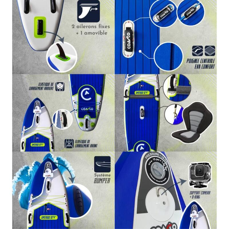 Nafukovací paddleboard COASTO Amerigo 10'4''x33''x5'' BLUE/WHITE