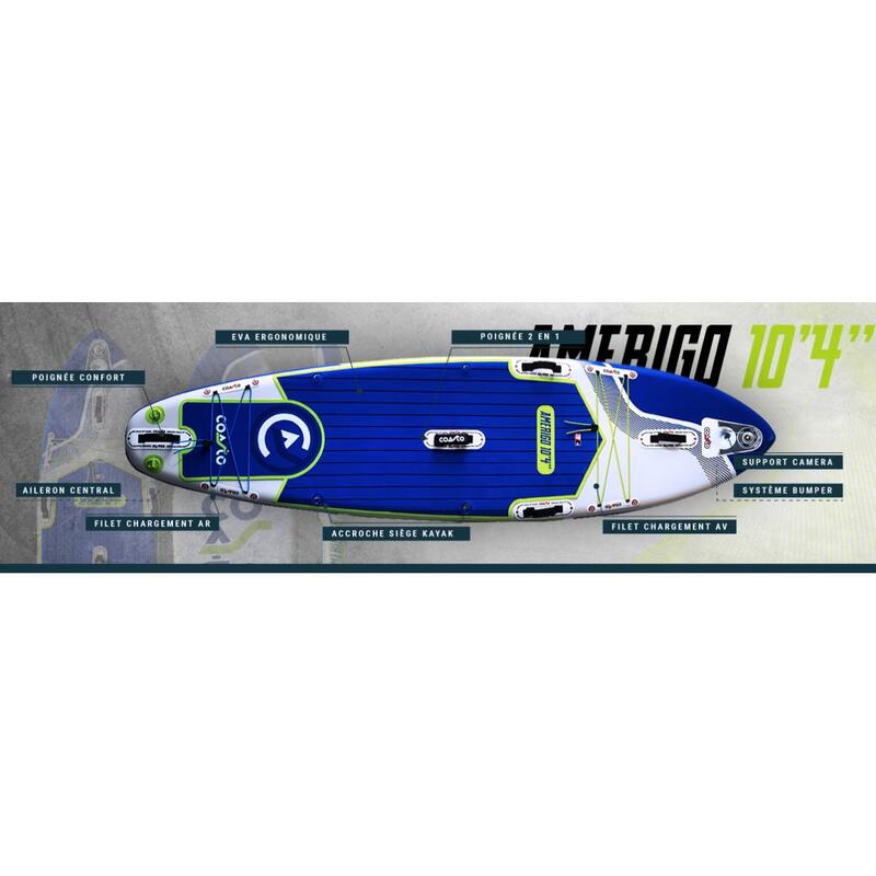 Opblaasbare Stand Up Paddle AllRound Amerigo 10’4 Dropstitch TTS 315x84x15cm