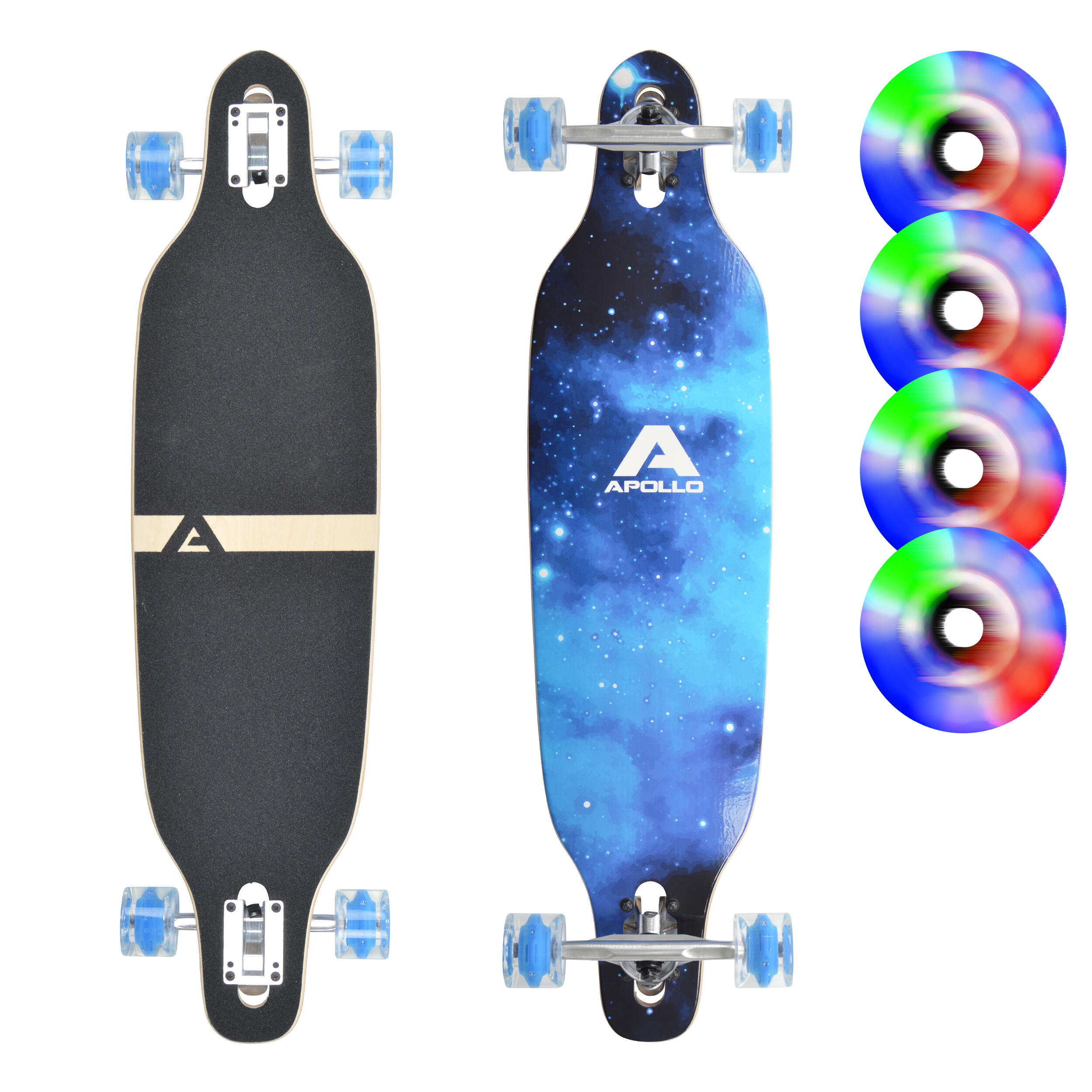 APOLLO Bamboe Longboard 36" incl. T-Tool, Drop-Through Freeride Cruiser