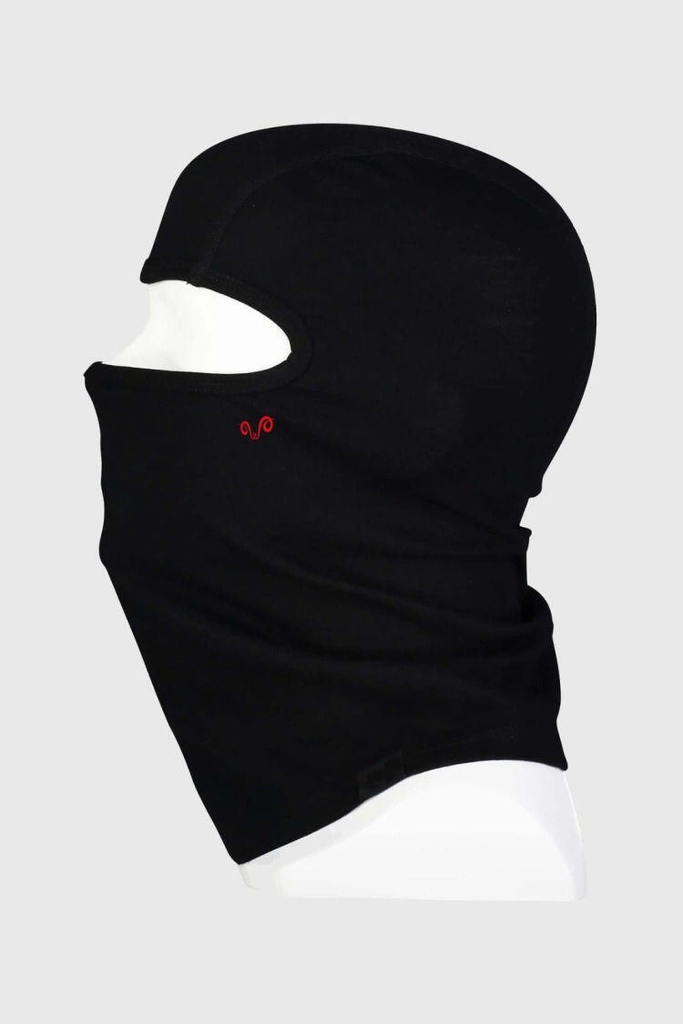 Kominiarka 100% Wełna Merino Oasis Balaclava Czarna 2/2