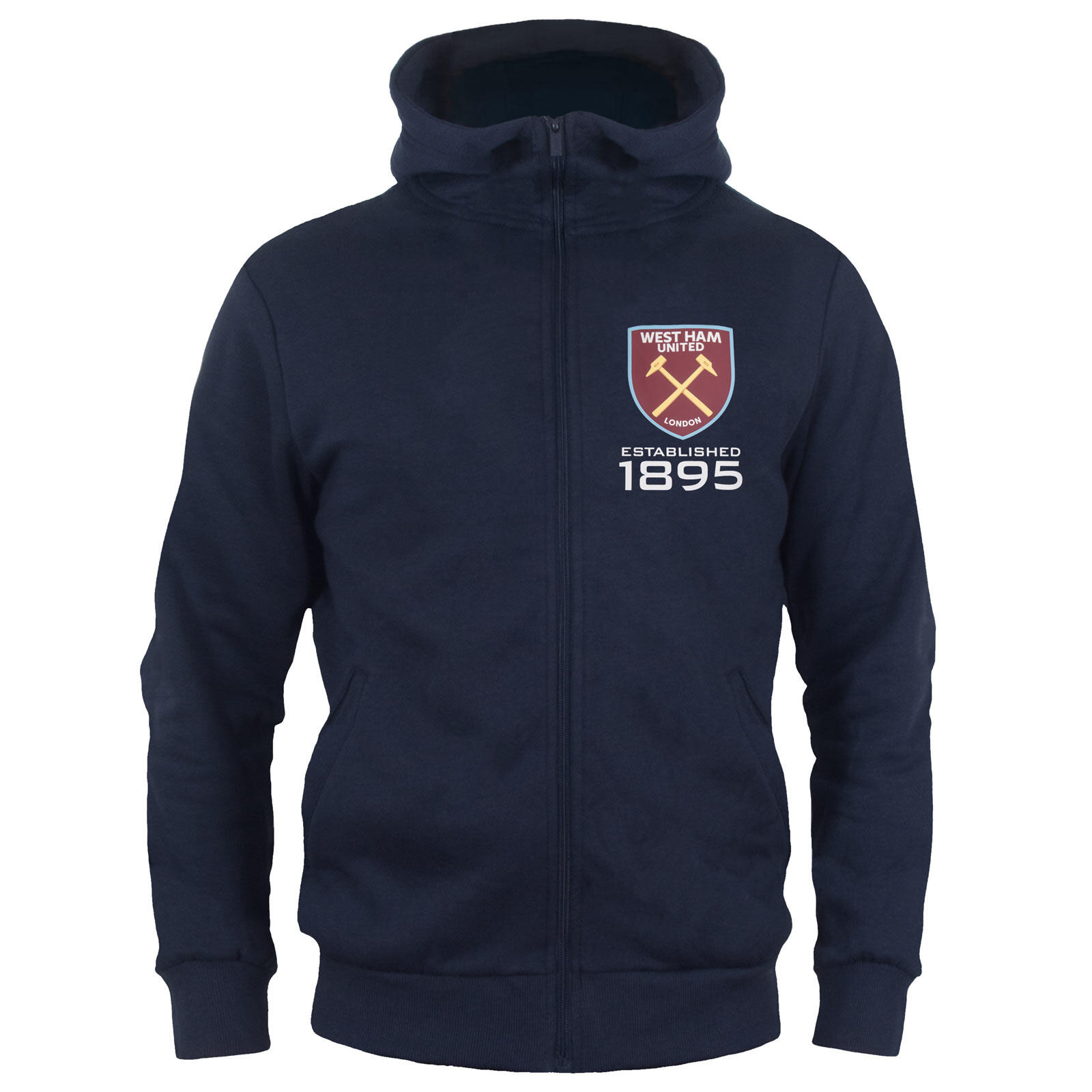 WEST HAM UNITED West Ham United Boys Hoody Zip Fleece Kids OFFICIAL Football Gift