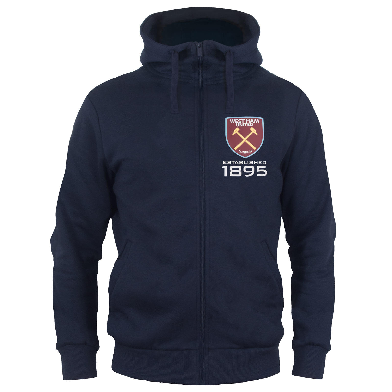 WEST HAM UNITED West Ham United Mens Hoody Zip Fleece OFFICIAL Football Gift