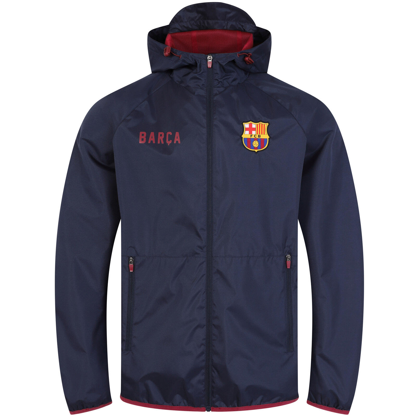 FC BARCELONA FC Barcelona Mens Jacket Shower Windbreaker OFFICIAL Football Gift