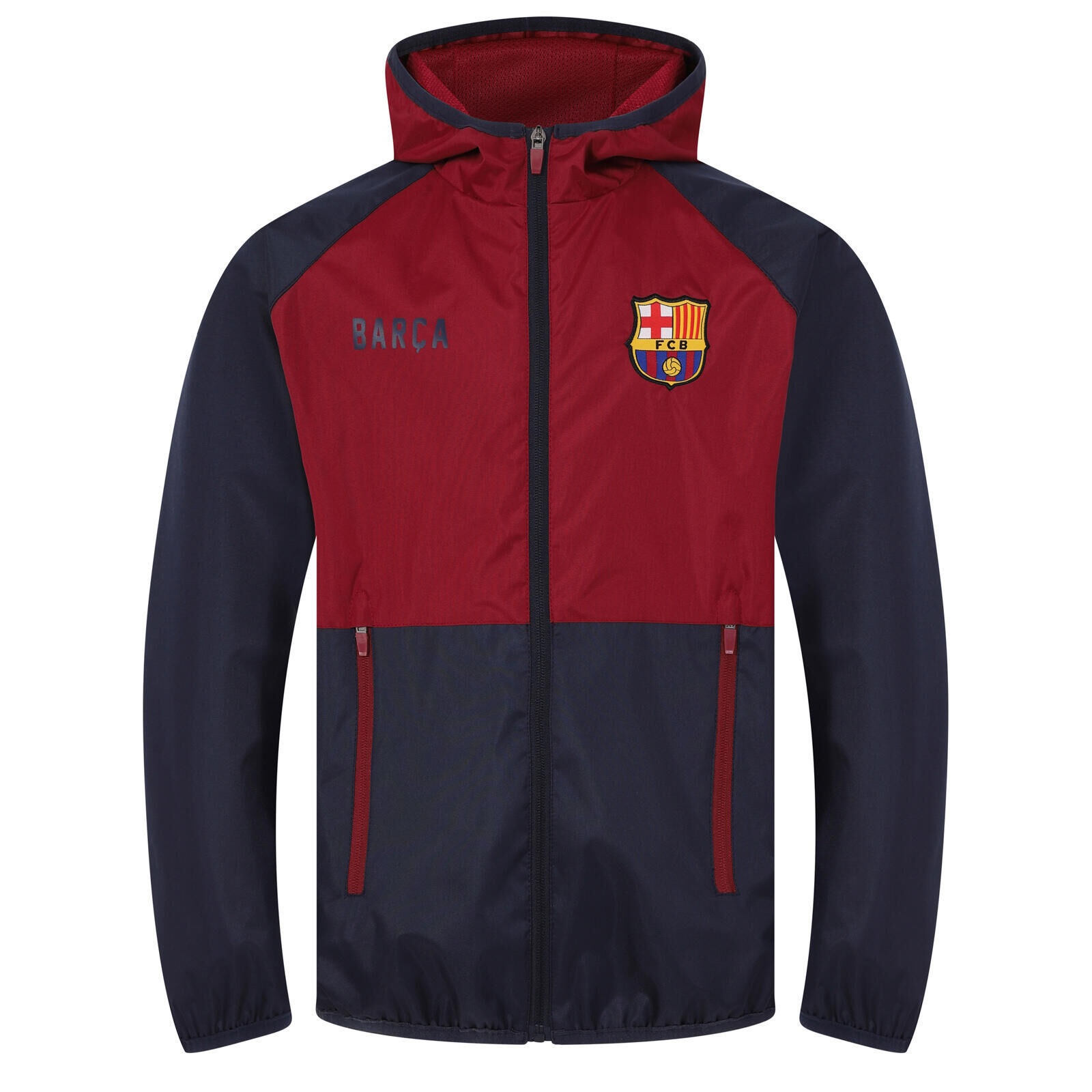 FC BARCELONA FC Barcelona Mens Jacket Shower Windbreaker OFFICIAL Football Gift