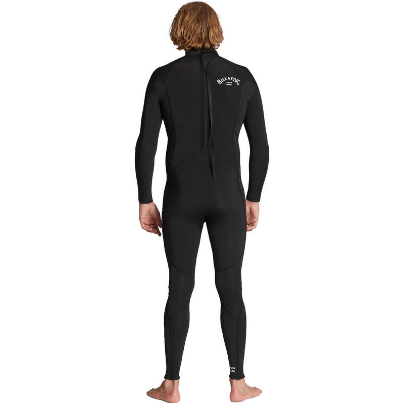 Costum Protecție Apă Înot Neopren 3/2mm Flatlock Back Zip, Negru