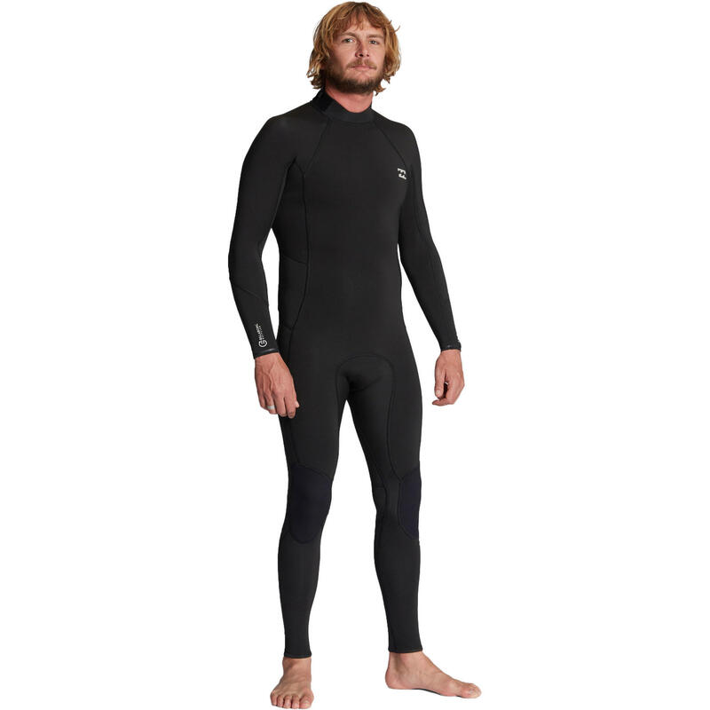 Costum Protecție Apă Înot Neopren 3/2mm Flatlock Back Zip, Negru