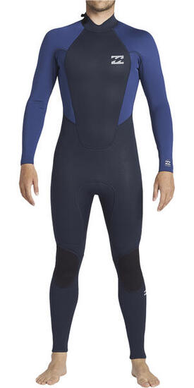 Combinaison de Surf Intruder 3/2mm Flatlock - Zip au dos - Marine Hommes