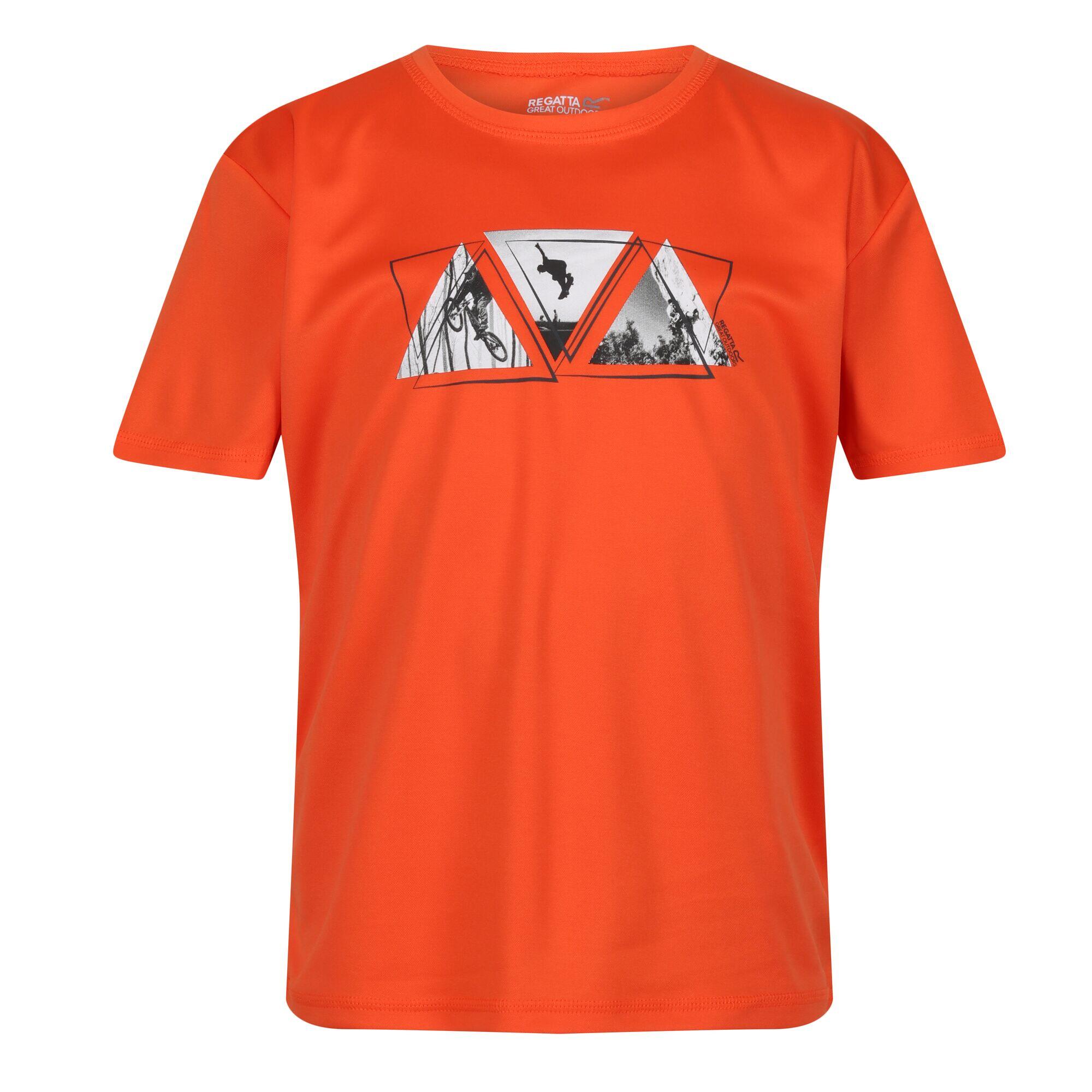 REGATTA Childrens/Kids Alvarado VII Triangle TShirt (Blaze Orange)