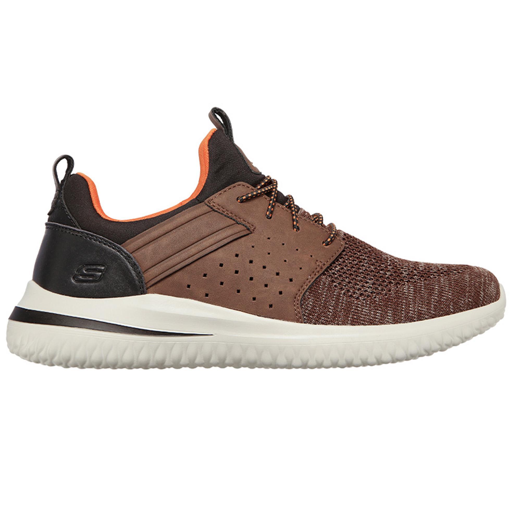 SKECHERS Zapatillas Deportivas Caminar Hombre Skechers DELSON 3.0 Chocolate con Cordones