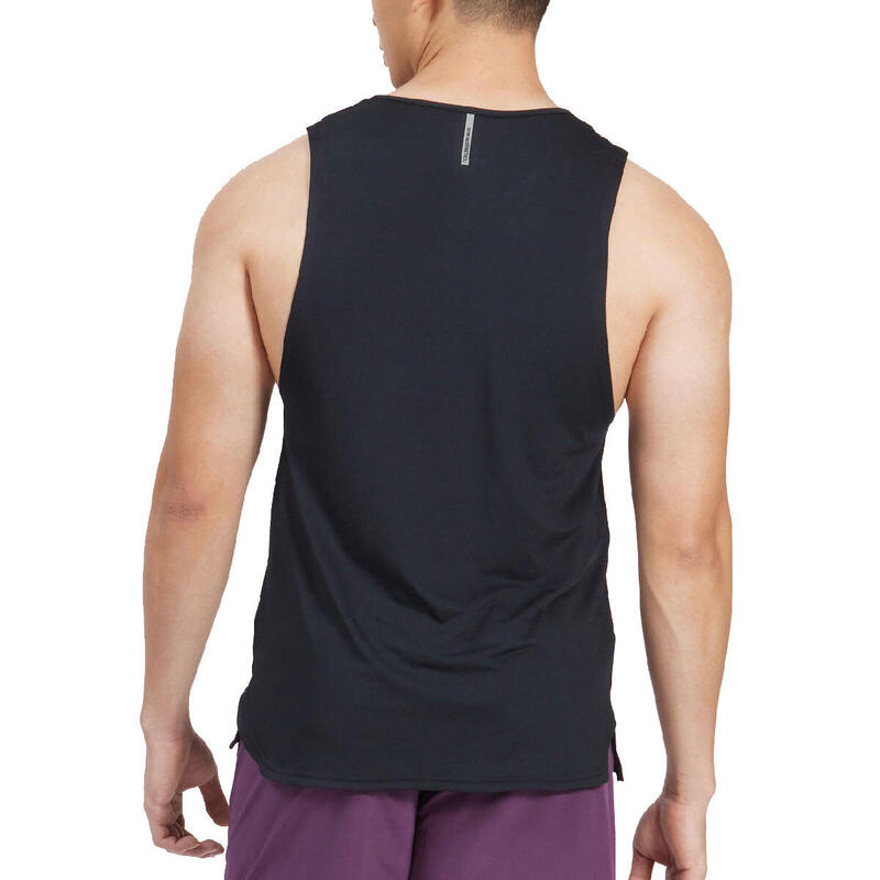 Men LooseFit Print Wicking Anti-Odor Sports Vest Tank Top Singlet - Black