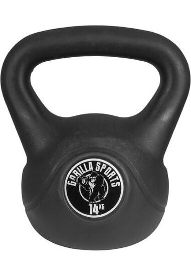 LOT DE 2 KETTLEBELLS NOIRS EN PLASTIQUE | MUSCULATION | 14KG ET 16KG