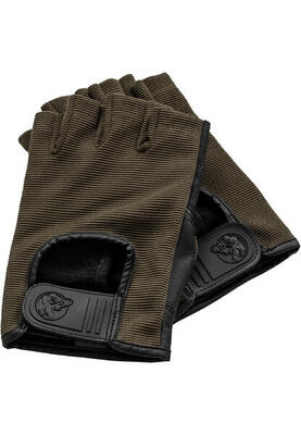 Fitness Handschuhe Leder in Schwarz/Rosa/Khaki
