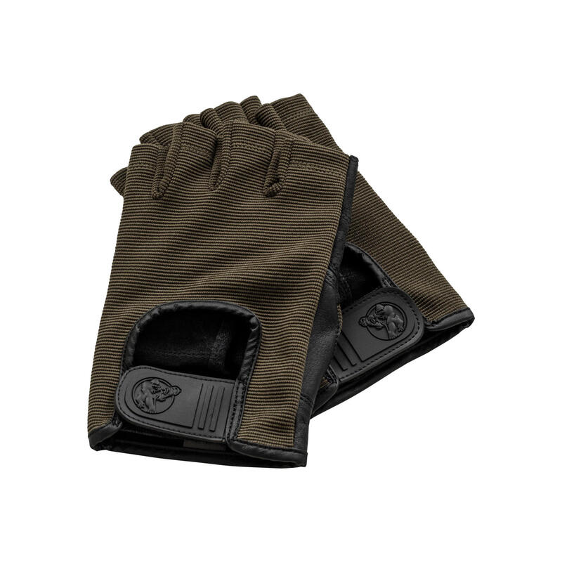 Fitness Handschuhe Leder in Schwarz/Rosa/Khaki
