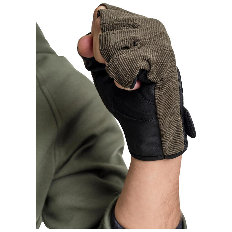 Fitness Handschuhe Leder in Schwarz/Rosa/Khaki