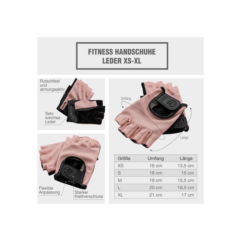 Guantes Gimansio Musculación Gorilla Sports Rosa Talla XL