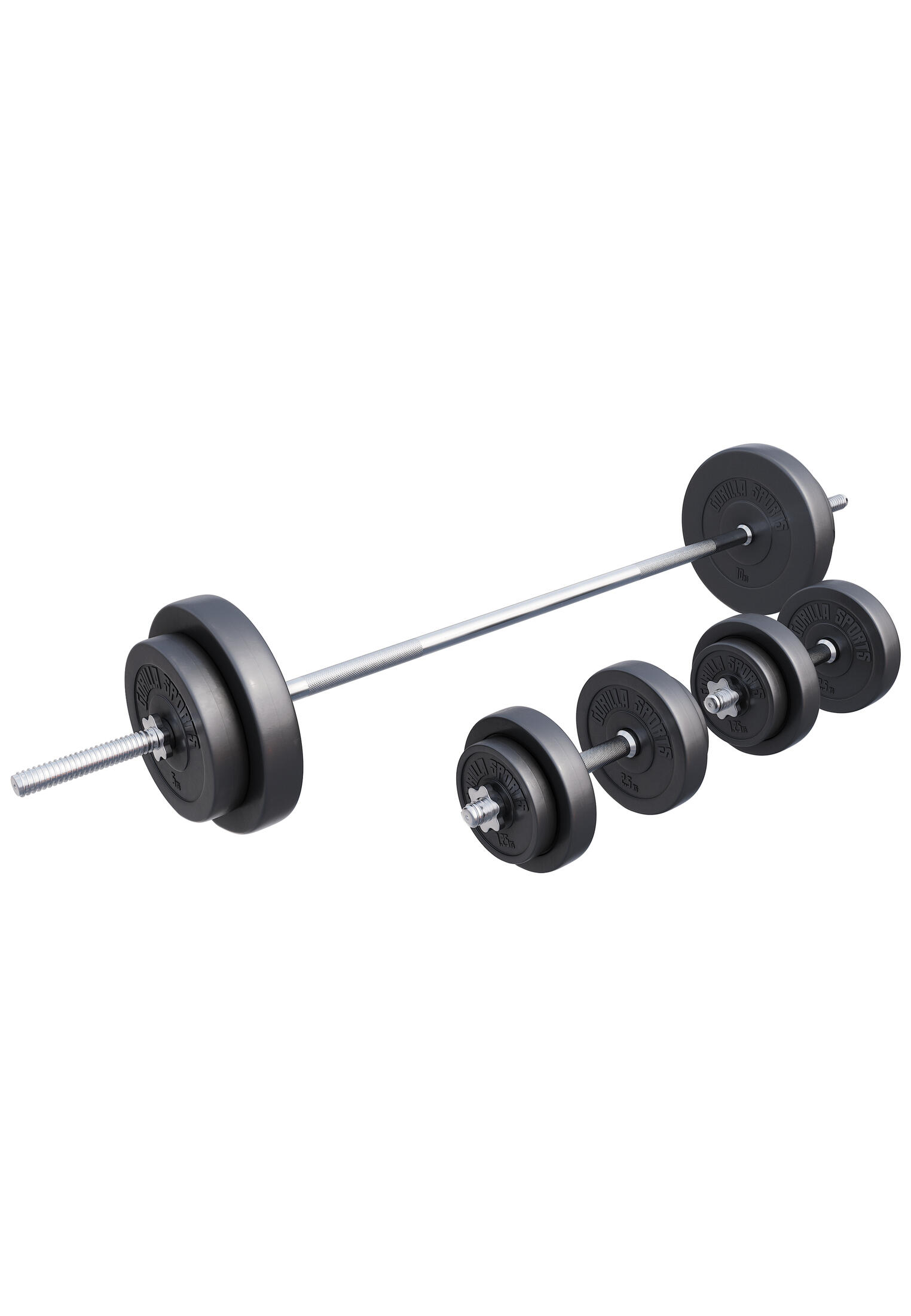 GORILLA SPORTS Kit Musculación Gorilla Sports 60Kg Diámetro 30/31mm